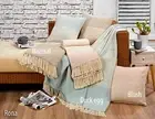 100% Cotton Geometric Striped Woven Sofa / Bed Throw or Cushions