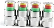 4Pcs Car Tire Pressure Monitor Caps Pressure Warning Indicator for Standard Tire Stems Easy Installation Fits and Suvs Color Coded for Check