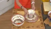 QVC TEMPTATIONS OLD WORLD 3 PIECE CONVERTIBLE SET Harvest Pattern CHIP & DIP