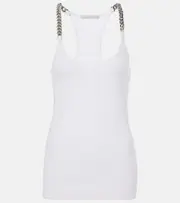 [Stella McCartney] Stella McCartney Cotton-blend tank top AU 6 white