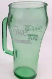 Whataburger Dallas Cowboys Coca Cola Coke Green Glass Mug Tumbler