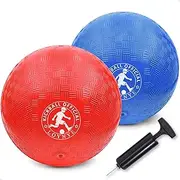 10 Inch Dodgeball Balls Playground Ball Kickball, Dodge Balls for Kids, Kickballs Handball for Indoor Outdoor Games Four Square Balls, Includes Pump