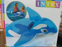 在飛比找松果購物優惠-美國INTEX 58523 透明藍鯨 鯨魚坐騎 兒童水上充氣