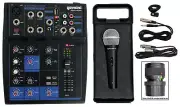 Gemini GEM-05USB 5 Channel Bluetooth Mixer w/USB 5 Ins/2 Bus/2 Band EQ+Mic