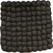 New Handmade 8" Felt Balls Cushion Trivet Decor Square Wool Pom Pom Nepal T16