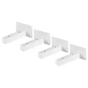 Floating Shelf Brackets, 4pcs 4"(100mm) Wall Mounted Shelf Supports, White