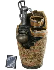 [Gardeon] Solar Fountain Water Feature 80cm in Brown