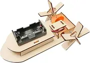 Wooden Remote Control Boat,Funny Science Experiment Kit - Portable Fine Motor Skill Learning Game, Preschool Educational Activity for Boys, Girls