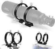 Astromania Adjustable Guiding Scope Ring Set with Plate - 90 mm Inside Diameter (Pair) - for Telescope Tube Diameter or Finders 63 to 89mm