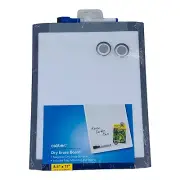 Small Dry Erase Board Refrigerator Whiteboard 8.5 X 11" With Marker Gray Frame