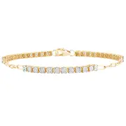 Bevilles Paperclip Tennis Bracelet with 0.35ct of Diamonds in 9kt Yellow Gold