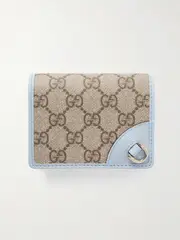 [Gucci] Gucci - Gg Emblem Mini Printed Coated-canvas And Leather Wallet - Beige - One size One size Neutrals