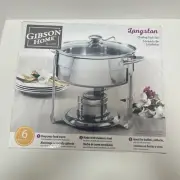 Gibson 109542.06 4.5 Quart Langston Round Chafing Dish Set- 6 Piece Catering