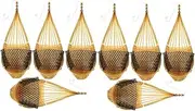 SUPVOX Sets Handmade Woven Hanging Basket Macrame Plant Hanger Wall Decor Home Decorative Accessory Pcs