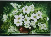 Cross stitch painted AIDA canvas tapestry PA1000 Tenderness 15"x19"