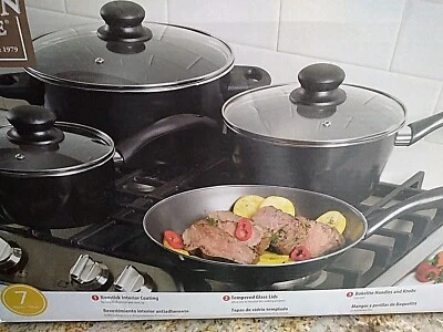Gibson Home 7 piece Carbon Steel Non-stick Cookware set