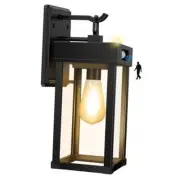 Solar Sconce Lights Outdoor, Solar Porch Light with Motion Sensor & 3 Black