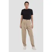 Replay Womens Casual Pants Carrot Fit Trousers In Twill Cream