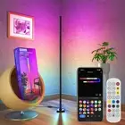 Smart RGBW Corner Floor Lamp, Color Changing LED Floor Lamp Dimmable with App Co