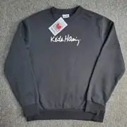Keith Haring X Primark Sweatshirt Mens Sz Large Black Art Graffiti Computer NWT