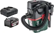 [metabo] AS 18 Volt Cordless Compact Vacuum Cleaner with 1 x 5.2ah Battery and Charger, 6 Litre Container Volume