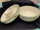 Crock Shop pansy design Popcorn + Chip Dip Bowls NEW