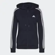 adidas Essentials Fleece 3-Stripes Full-Zip Hoodie Women's SIZE MEDIUM