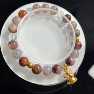 (玉見玉品)天然水晶 (稀有款)葡萄牙 紅珊瑚 瑪瑙 玉化 白水晶 14K 設計款 手珠 手串 手鍊 手環