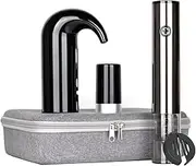 Wine Set with Electric Wine Bottle Opener + Wine Ae or Electric Wine Decanter and Dispenser + Vacuum Wine Stopper + Foil Cutter + Zippered Storage Box Black One Size