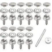 Pack Of 50 Screw-on Push Buttons Stainless Steel 58 Inch Snaps Closure For Tarpaulin Tent Cover Boat Camping Car Bimini Sewing Free