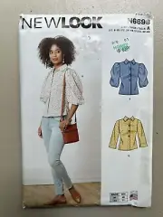 New Look 6698 Pattern Misses Top Blouse Front Button Size 6-18 New Uncut
