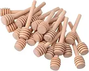 Cabilock 1set Wooden Honey Dipper Sticks Easy to Use Syrup Stirrer for Honey Jam Viscous Liquids and Safe for Home Kitchen Use 20pcs