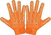 Generic Glorious Traders Youth Football Gloves American Wide Receiver Injected Bones Football Gloves for Adult Men Women & Boys with Super Sticky Silicone Grip Palms, Black & White