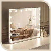 Simplus Bluetooth Vanity Makeup Mirror With Lights Hollywood LED Mirrors Stand 17 Blub White 80CM