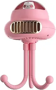 Flexible Tripod Fan, 4 Speed Bladeless Personal Handheld Fan, 2000mAh Clip Car Seat Baby Pram Air Circulation Night Light For Travel Car Seat Bedroom
