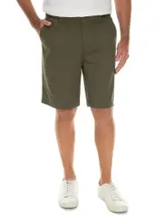 Stretch Chino Shorts Olive - Elastic Waist