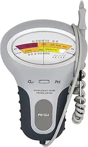Portable Chlorine and PH Tester Meter Kit, Handheld 2 in 1 Digital Water Quality Analysis Monitor, Accuracy CL2 Chemical Detector, for Drinking Water, Swimming, Pool, Spa, Hot Tub