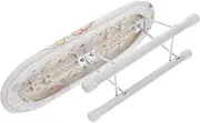 GAROZATION Folding Ironing Board Compact Ironing Stool for Home Use Non Slip Base Heat Resistant Cover for Shirts Small Areas Breathable Quick Drying