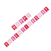 Happy Valentine's Day Bunting Banners Pennant Flags Garland Decor Cardstock