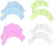 4 Pairs of Silicone Swimming Training Gloves, Hand Paddle, Swimming Fins, Training Gloves, Swimming Gloves with Swimming Webs, Swimming Training Equipment for Adults and Children