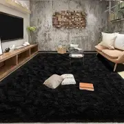 Super Soft Fluffy Rug for Bedroom, Modern Shaggy Rug Fuzzy 6 x 9 Feet Black