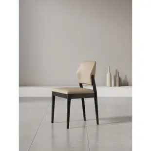 北歐實木餐椅家用簡約現代侘寂原木椅子靠背復古設計白蠟木書桌凳