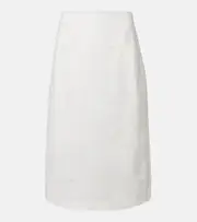 [SIR] SIR Alessandra embroidered linen midi skirt AU 6 white