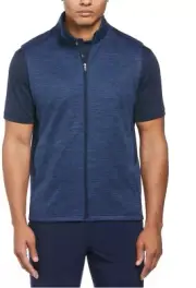 PGA TOUR Mens Two Tone Space Dyed Full Zip Vest Peacoat Heather Small