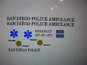 San Diego Old School Police Ambulance Decals 1:64 two for one money