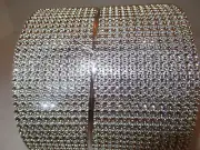 1 roll Silver Trim Diamond Craft Mesh Ribbon 10 yd each 24 row 5" Wide NEW
