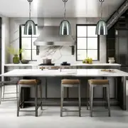Adra Pendant Light Metal Medium B22 Silver/Grey Superlux Lighting - MS250-NI