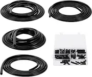 Silicone Vacuum Hose 130 PSI Maximum Pressure Automotive Vacuum Hose Black with Vacuum Connection 1 Set 10 ft 4/6/8/12 mm ID 2.5 mm Thickness