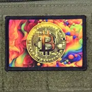 Bitcoin Patch Crypto Art Moral Meme Tactical Funny Military USA Hook & Loop 3x2