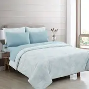Ardor Bayview Blue 7 Pcs Bed-In-A-Bag Comforter Set with Sheet Set